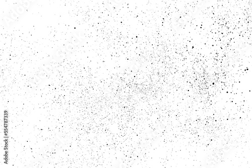 Distressed black texture. Dark grainy texture on white background. Dust overlay textured. Grain noise particles. Rusted white effect. Grunge design elements. Vector illustration, EPS 10.