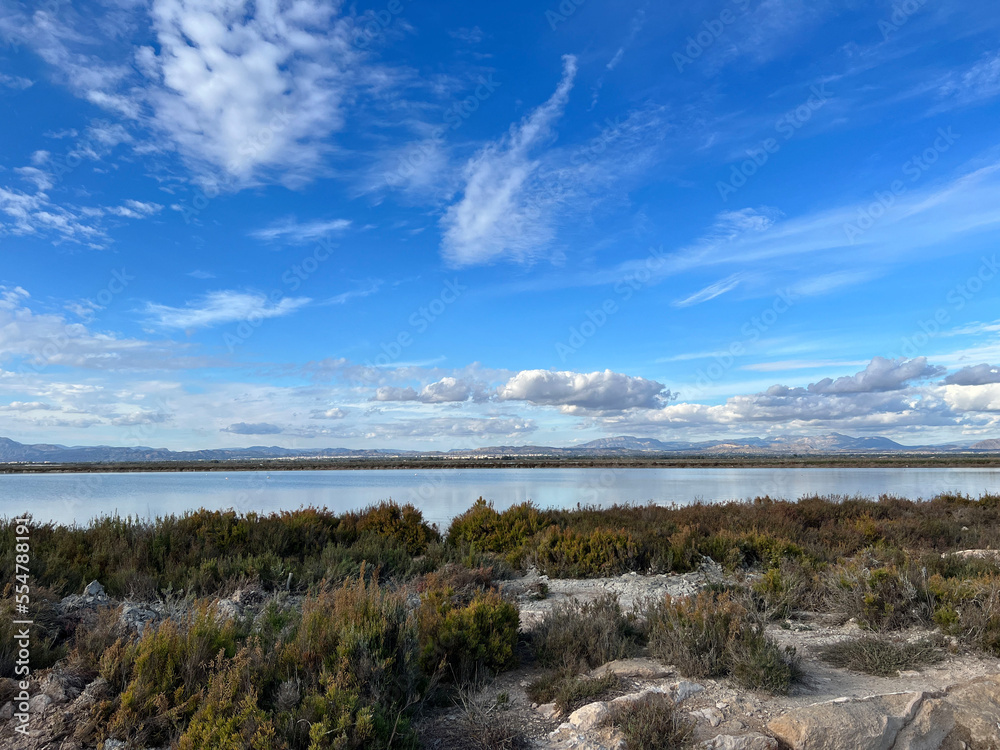 Scenery at the natural park de las Salinas de Santa pola Scenery at the natural park de las Salinas de Santa pola
