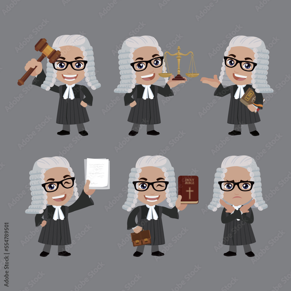 Fototapeta premium Set of judge with different poses 