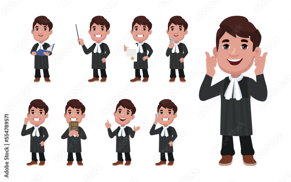 Set of judge with different poses
Set of judge with different poses