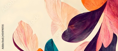 Colorful Abstract floral organic wallpaper background illustration