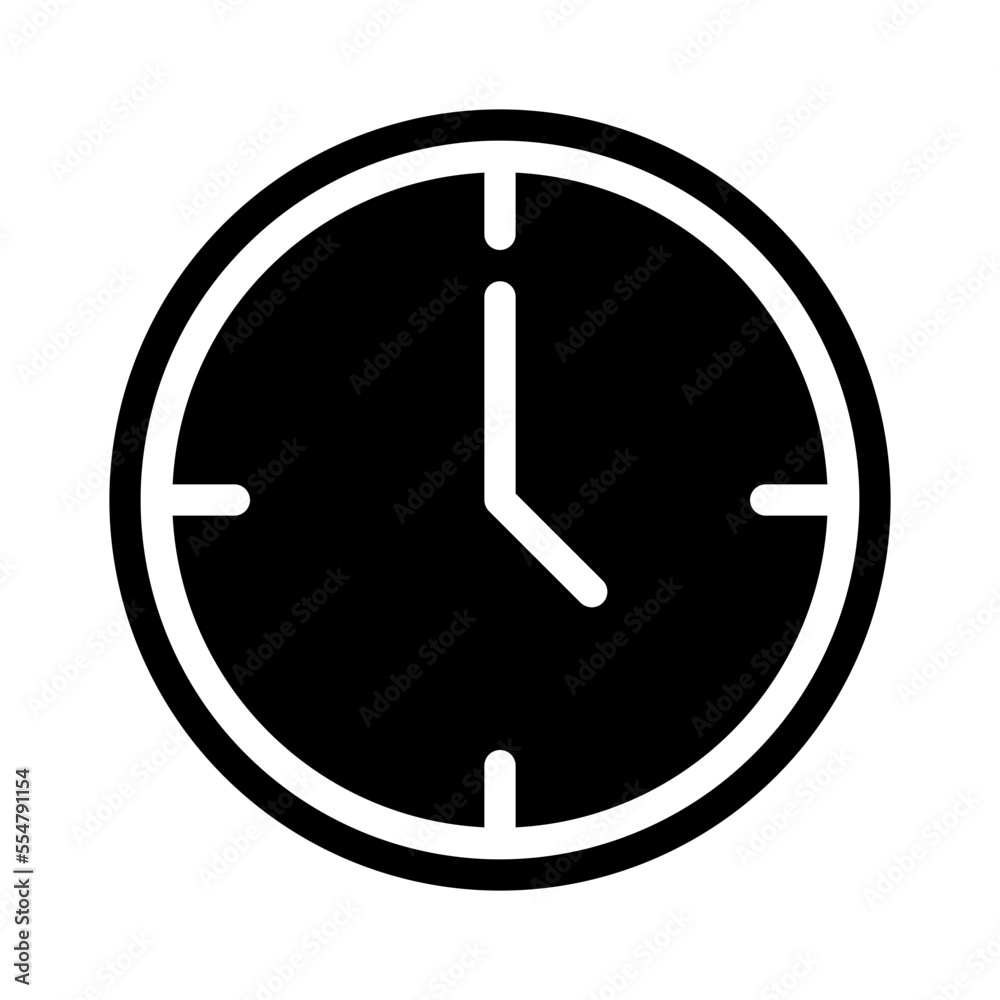 Clock Icon Glyph Style Clock Icon Glyph Style