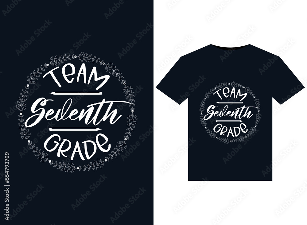 team 7th Grade illustrations for print-ready T-Shirts design
