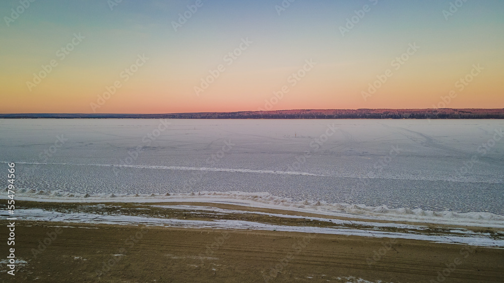 Penza Sur reservoir in winter