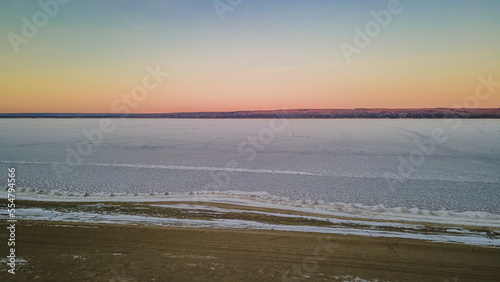 Penza Sur reservoir in winter