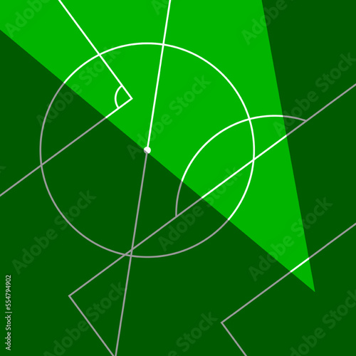 Marking on the football field. Vector illustration of an abstract image of the marking of a football field. Sketch for creativity.