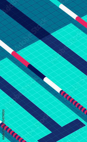 Swimming pool. Vector illustration of a simple image of a swimming pool with clear water. Sketch for creativity.