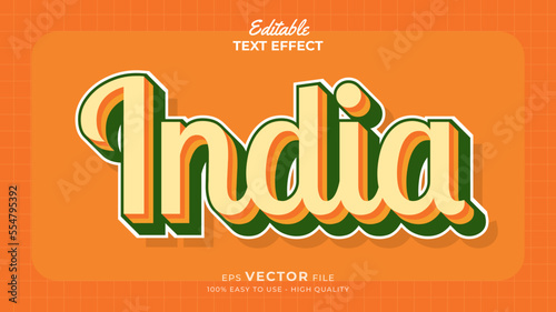 editable text effect - India republic day style theme