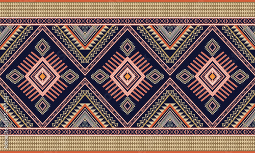 Geometric ethnic flower pattern for background,fabric,wrapping,clothing,wallpaper,Batik,carpet,embroidery style. 