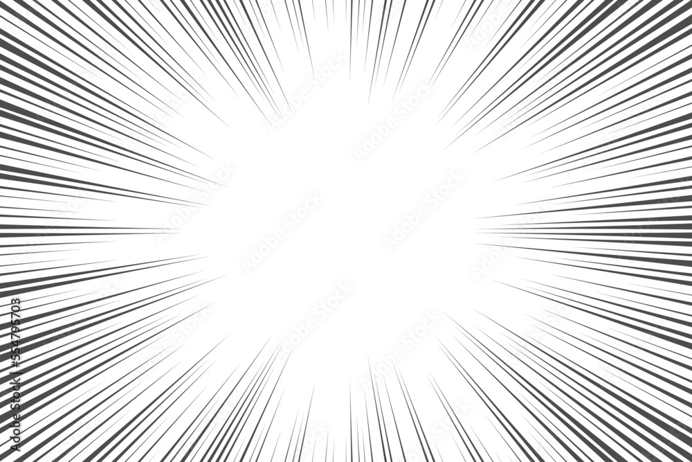 Speed lines in frame for manga comics book. Radial motion background. Monochrome explosion and flash glow. Vector Speed lines in frame for manga comics book. Radial motion background. Monochrome explosion and flash glow. Vector