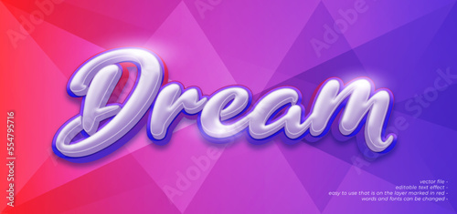 3d text dream editable text effect