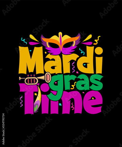 Mardi Gras T-shirt Design Mardi Gras Time