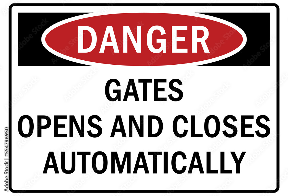 Gate sign and labels Gate sign and labels