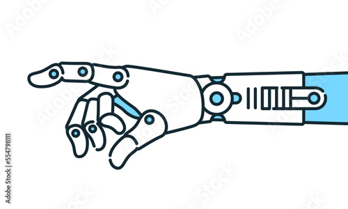 手を差し伸べるロボットのベクターイラスト素材。