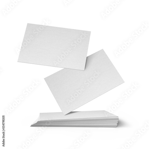 Card pile flyer mockup isolated