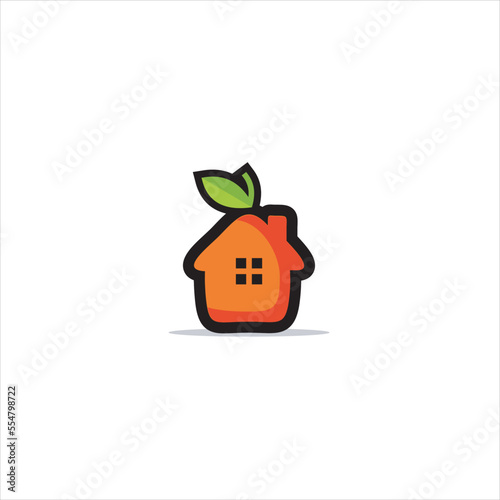 Orange  vector template logo in a modern style, on a white background. 