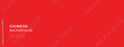 Oriental Chinese new year line pattern on red banner background