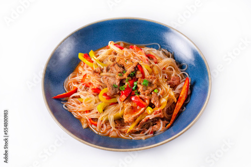 lagman with vegetables on a white background