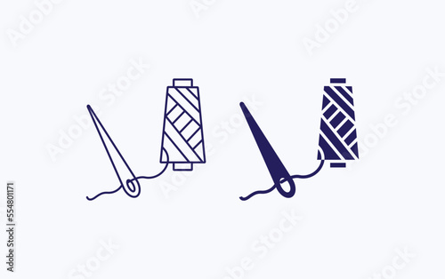 Needle quilting illustration icon