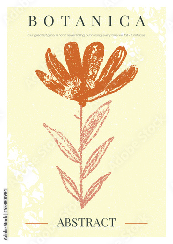 Modern A4 poster in a modern boho style hand-drawn. Suitable for poster, banner, printing, branding