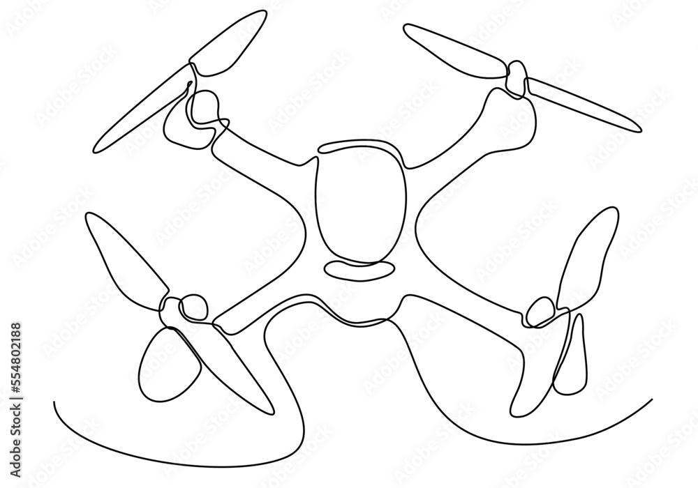 Delivery drone concept outline Royalty Free Vector Image