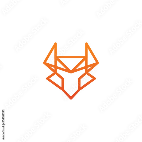 Fox Robotic Logo Design. Outline Fox Illustration. Fox Line Icon © ansgrav