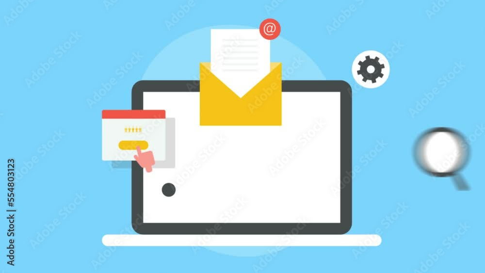 Business intelligence software displaying analytical data on laptop screen, customer feedback with email message concept. Business intelligence software displaying analytical data on laptop screen, customer feedback with email message concept.