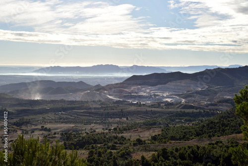 Panoramic view of an open cast mine in Spain