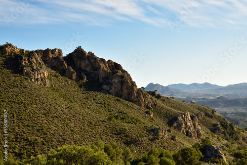Craggy rocks and steep slopes in the Spanish mountains 