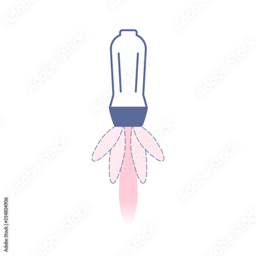 Ultrasound artifacts caused by side and grading lobes of the main beam of the transducer. Medical sonography concept. Radiology equipment vector illustration.