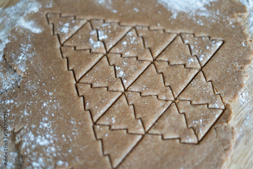 ?ookie dough in Christmas trees shape photo