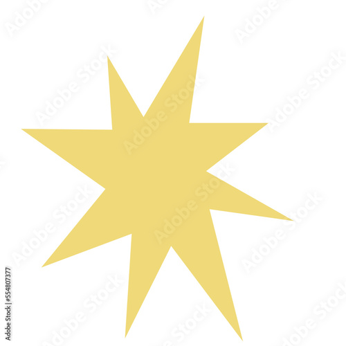 Sparkling star vector illustration in flat color design