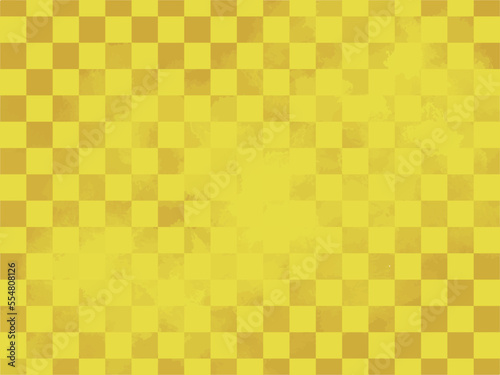 金色の市松模様の背景素材
