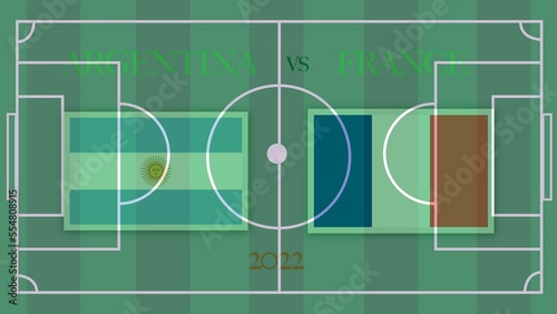 Argentina vs France Football Match Design Element on Football field