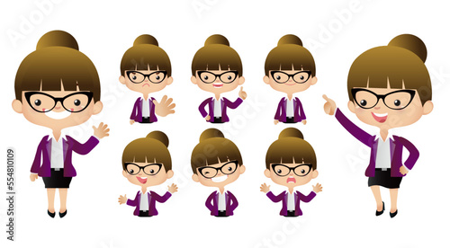 Cute business people set