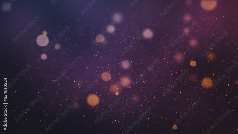 Glowing glittering festive abstract background with bokeh and shiny particles