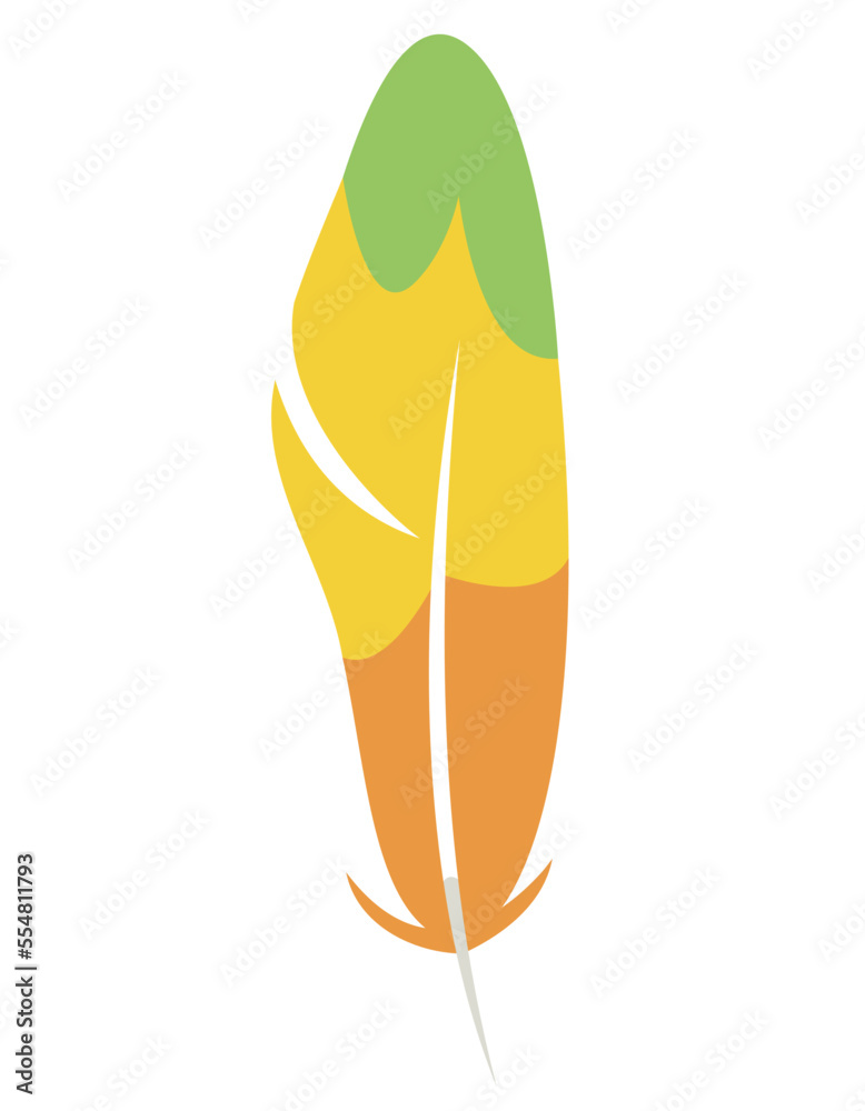 Parrot feather in flat style. Beautiful design element. Parrot feather in flat style. Beautiful design element.