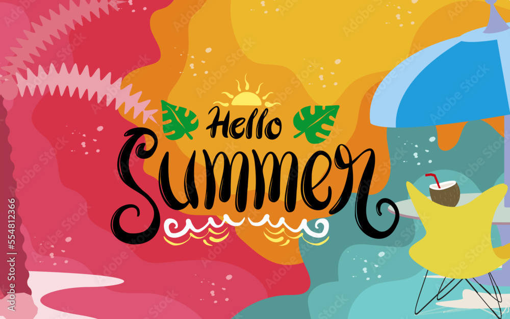 hand drawn hello summer lettering hand drawn hello summer lettering