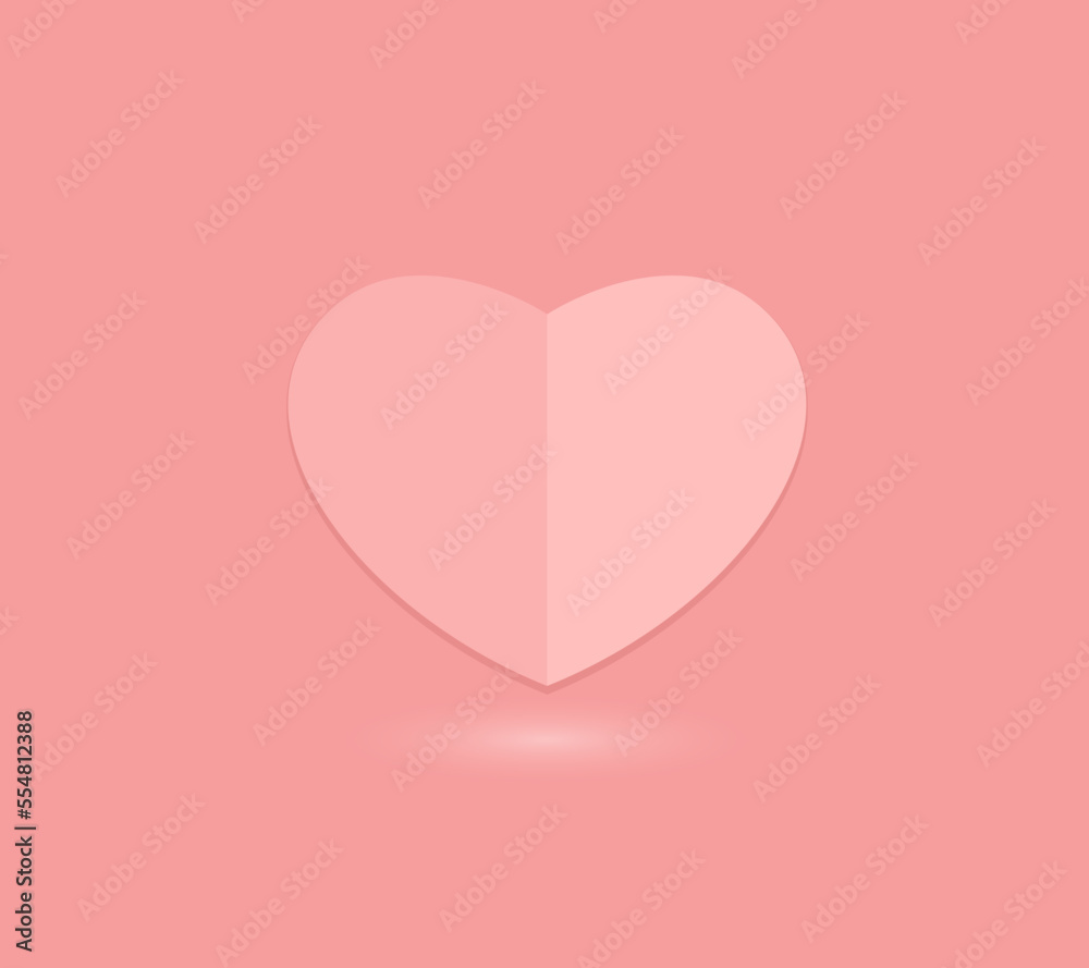 A pink heart in soft pastel heart shape design on black background