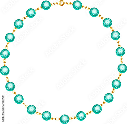 Necklace with small green beads