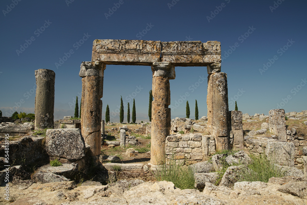 Hierapolis Ancient City in Pamukkale, Denizli, Turkiye Hierapolis Ancient City in Pamukkale, Denizli, Turkiye