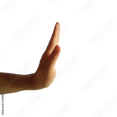 refuse hand gesture. stop hand sign isolated transparent background