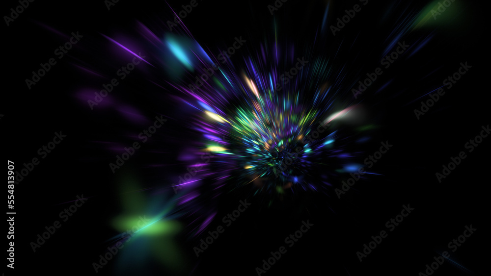 Abstract colorful blue and green lights. Fantastic space background. Digital fractal art. 3d rendering. Abstract colorful blue and green lights. Fantastic space background. Digital fractal art. 3d rendering.