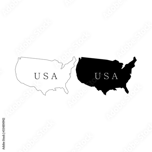 USA map. American map. United States of America map in flat and lines design