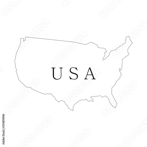 High detailed vector map -USA. UNITED STATE OF AMERICA.