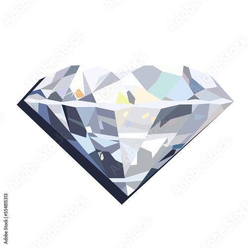 Diamond is rightly called the king of all gems. At all times it has been a symbol of wealth and superiority. Vector illustration on a white aphid. photo