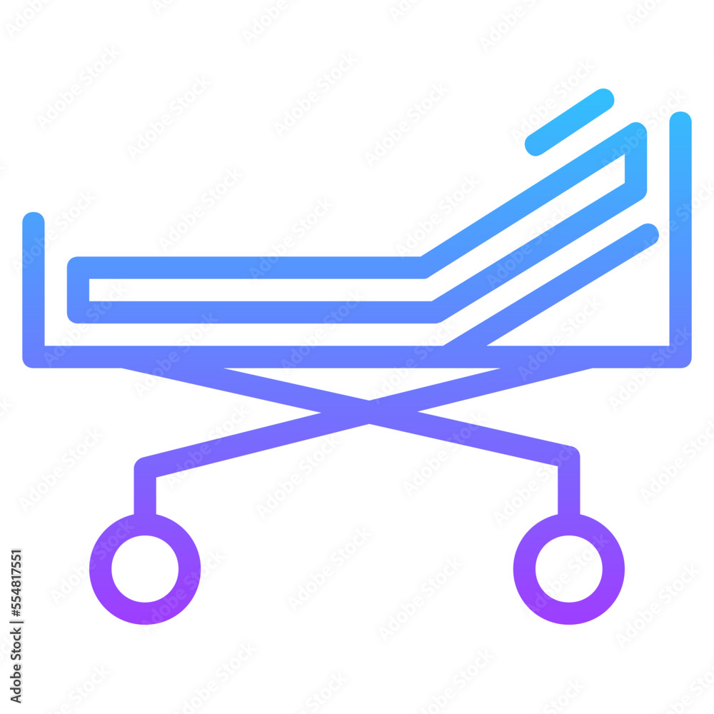 hospital bed gradient line icon hospital bed gradient line icon
