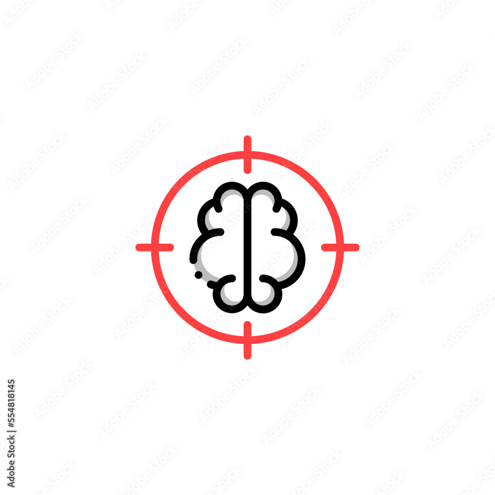 brain target icon brain target icon