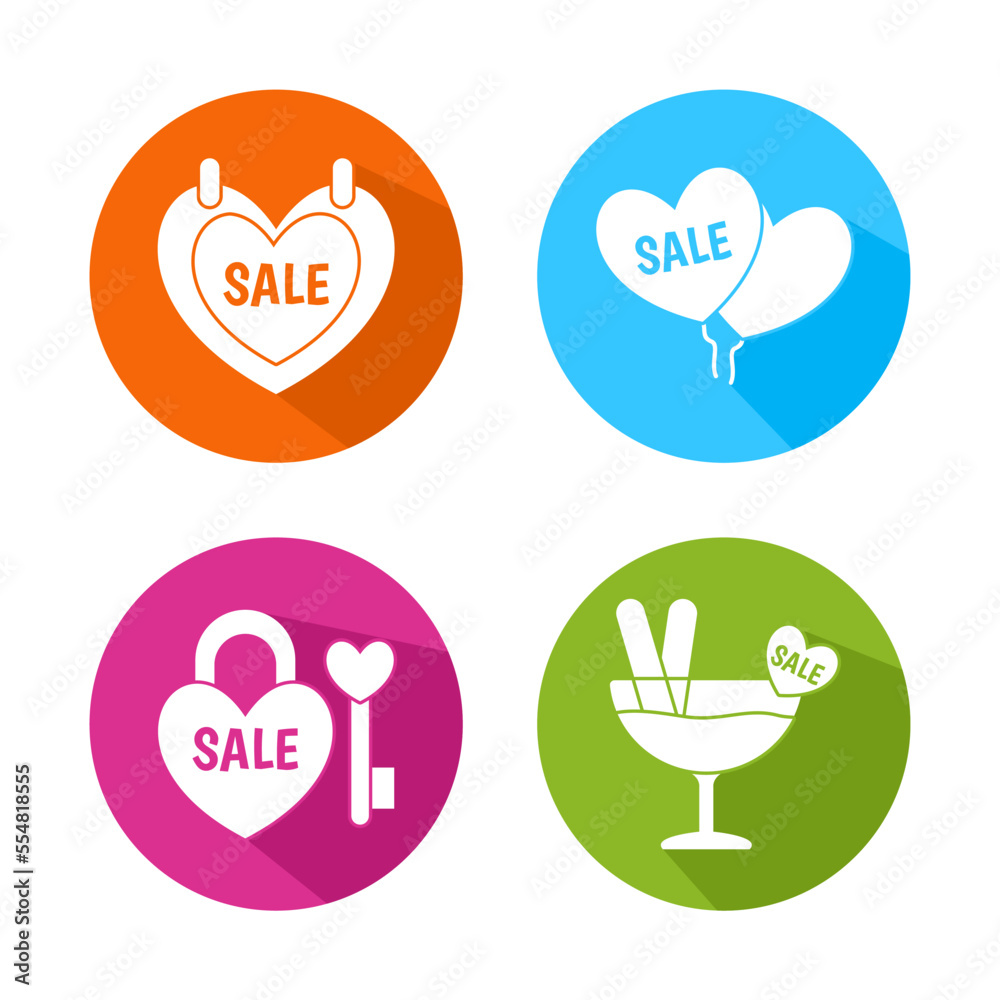 Happy valentines day sale icons collection Happy valentines day sale icons collection