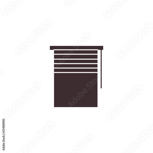 Jalousie, window blinds icon. Rolling curtains, rollers pictogram. Shades, shutters control symbol. Louvers sign, open up and close down. Flat vector illustration isolated on white background